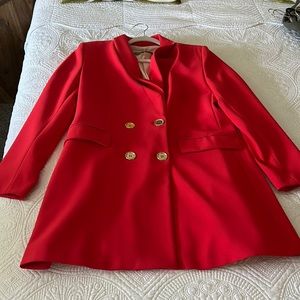 Red Zara oversized blazer